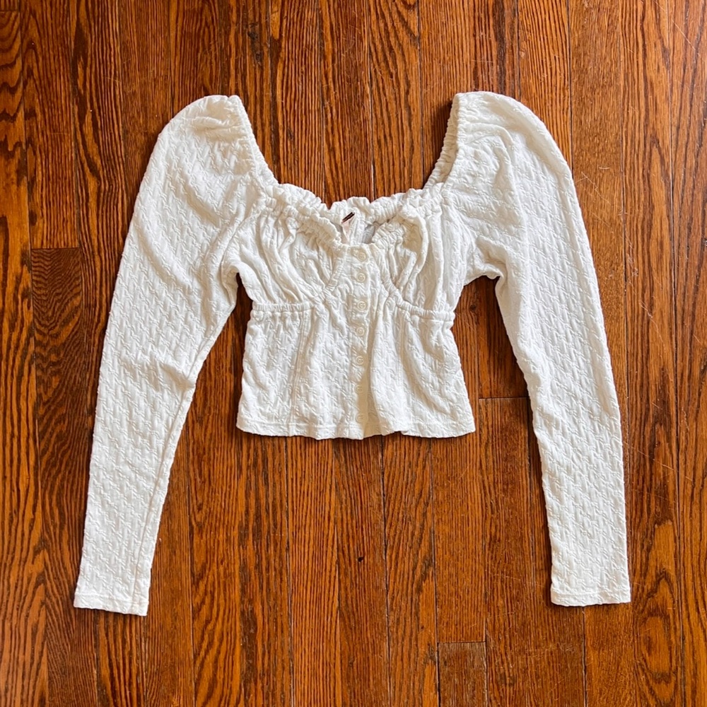 Free People Long Sleeve Crop Top